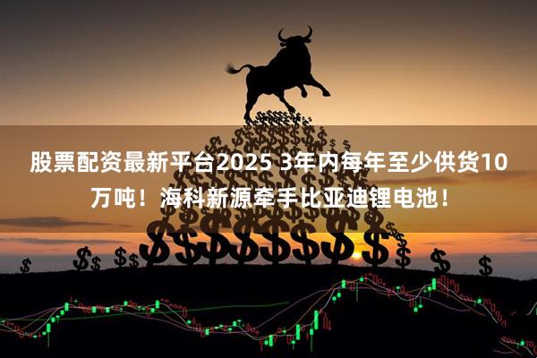 股票配资最新平台2025 3年内每年至少供货10万吨！海科新源牵手比亚迪锂电池！