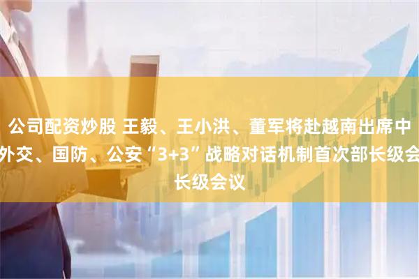 公司配资炒股 王毅、王小洪、董军将赴越南出席中越外交、国防、公安“3+3”战略对话机制首次部长级会议